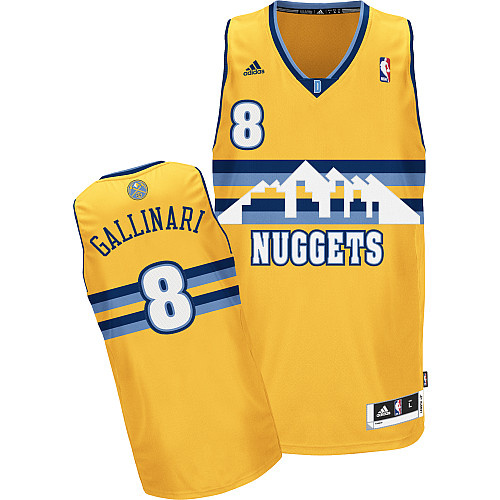  NBA Denver Nuggets 8 Danilo Gallinari Revolution 30 Swingman Alternate Yellow Jersey
